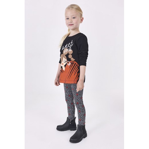 Czarne legginsy dziewczęce wzorki - Mayoral ze sklepu 5.10.15 w kategorii Spodnie dziewczęce - zdjęcie 169699144