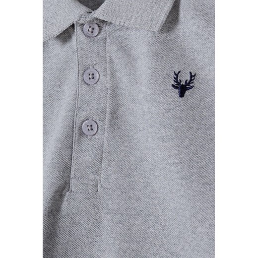 Niemowlęca koszulka polo bawełniana z krótkim rękawem- szara Minoti 80/86 wyprzedaż 5.10.15