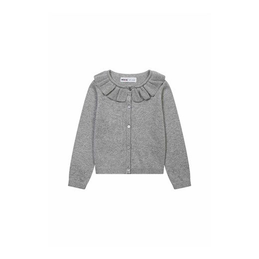 Sweter dziewczęcy z ozdobną falbanką - szary ze sklepu 5.10.15 w kategorii Bluzy i swetry - zdjęcie 169699392
