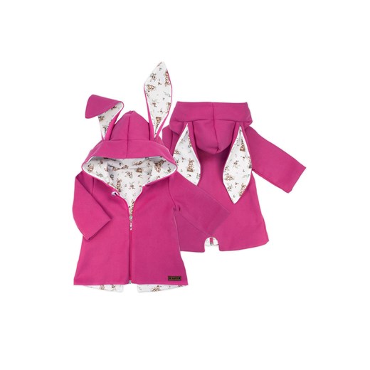 Różowy płaszczyk flauszowy z kapturem ze sklepu 5.10.15 w kategorii Kombinezony i kurtki - zdjęcie 169699481