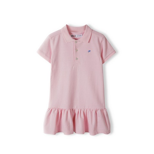 Różowa sukienka polo z krókim rękawem dla dziewczynki ze sklepu 5.10.15 w kategorii Sukienki dziewczęce - zdjęcie 169699523