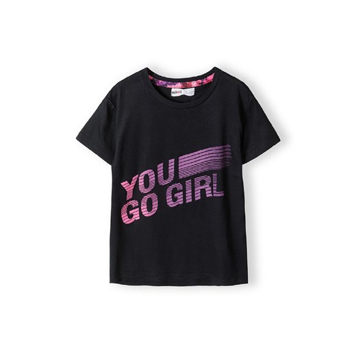 Sportowy t-shirt z wiskozy dla dziewczynki- You go girl Minoti 98/104 wyprzedaż 5.10.15