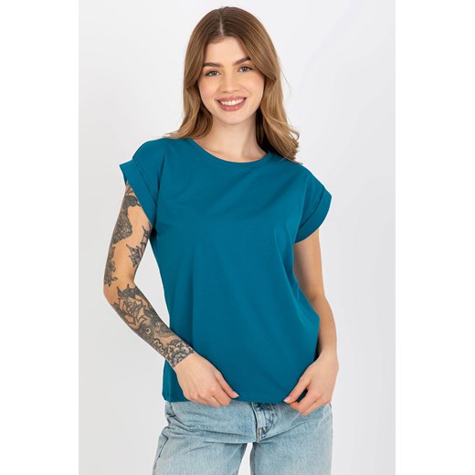 Morski damski t-shirt basic z bawełny Revolution ze sklepu 5.10.15 w kategorii Bluzki damskie - zdjęcie 169699750