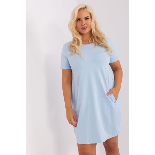 Jasnoniebieska sukienka plus size basic z kieszeniami Relevance one size 5.10.15