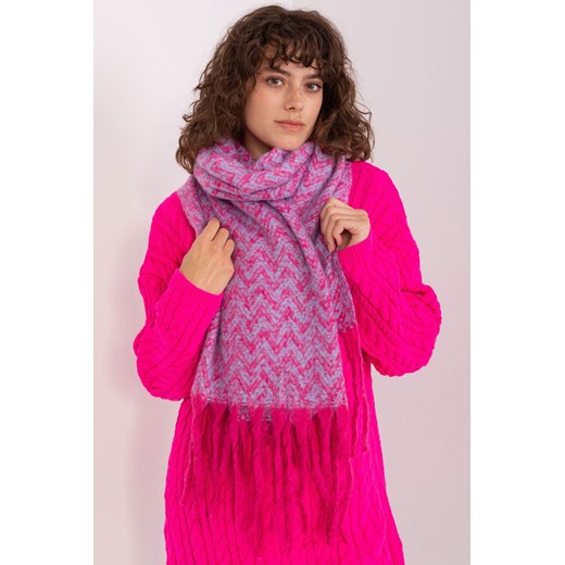 Różowo-niebieski damski szal z dzianiny ze sklepu 5.10.15 w kategorii Szaliki i chusty damskie - zdjęcie 169700182
