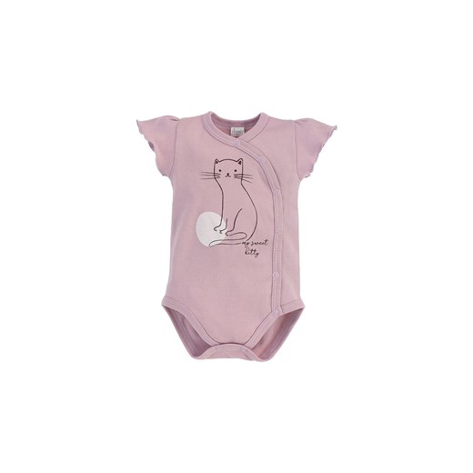 Kopertowe bawełniane różowe body niemowlęce z krótkim rękawem ze sklepu 5.10.15 w kategorii Body niemowlęce - zdjęcie 169700240