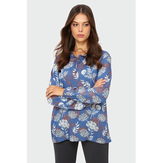 Niebieska bluzka w kwiaty ze sklepu 5.10.15 w kategorii Bluzki damskie - zdjęcie 169700524