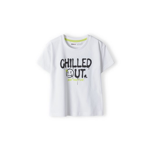Biała koszulka bawełniana chłopięca- Chilled out ze sklepu 5.10.15 w kategorii T-shirty chłopięce - zdjęcie 169700554