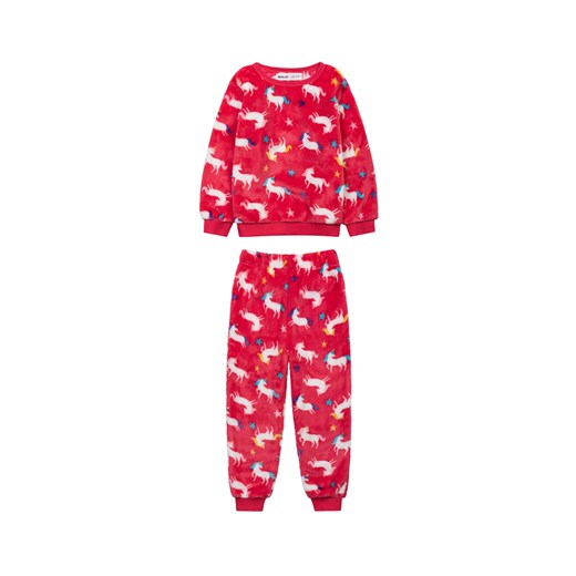 Piżama dziewczęca z długim rękawem czerwona w jednorożce ze sklepu 5.10.15 w kategorii Piżamy dziecięce - zdjęcie 169700562