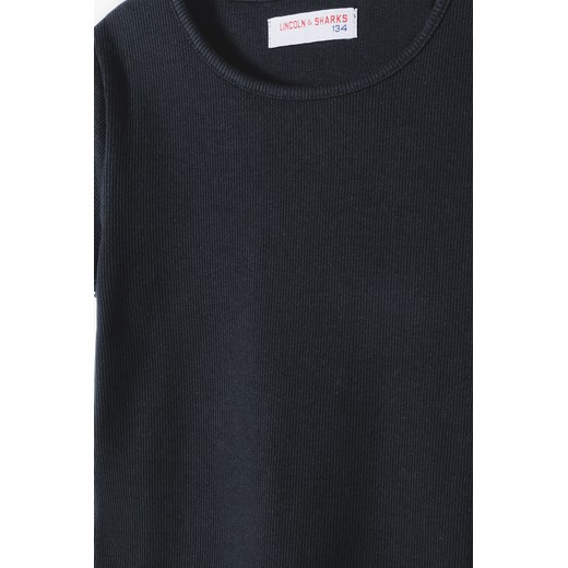 Czarna prążkowana koszulka dziewczęca Lincoln & Sharks By 5.10.15. 134 5.10.15