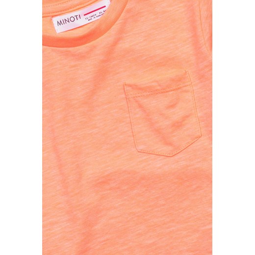 Pomarańczowy t-shirt dla niemowlaka z kieszonką Minoti 92/98 5.10.15