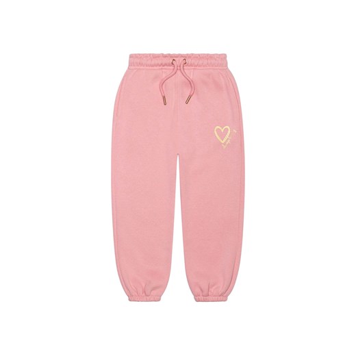 Różowe spodnie dresowe dla dziewczynki ze sklepu 5.10.15 w kategorii Spodnie i półśpiochy - zdjęcie 169700691