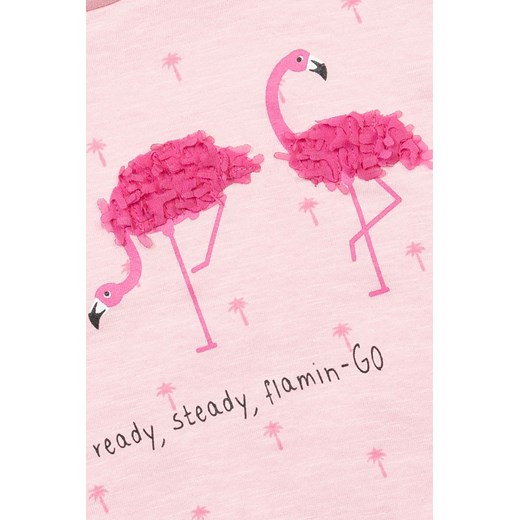 Różowa bluzka niemowlęca z wiązaniem u dołu - flamingi Minoti 92/98 wyprzedaż 5.10.15