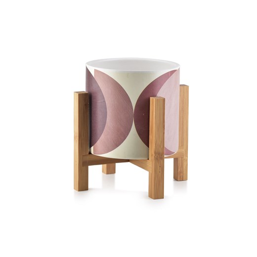AVA Doniczka ceramiczna na drewnianym stojaku ze sklepu 5.10.15 w kategorii Doniczki i osłonki - zdjęcie 169700752