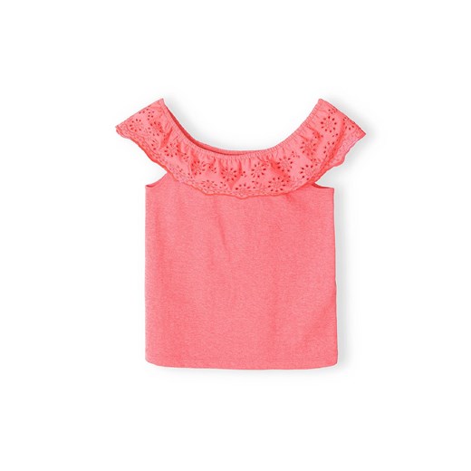 Różowa bluzka- top dla dziewczynki z haftem ze sklepu 5.10.15 w kategorii Bluzki dziewczęce - zdjęcie 169700862