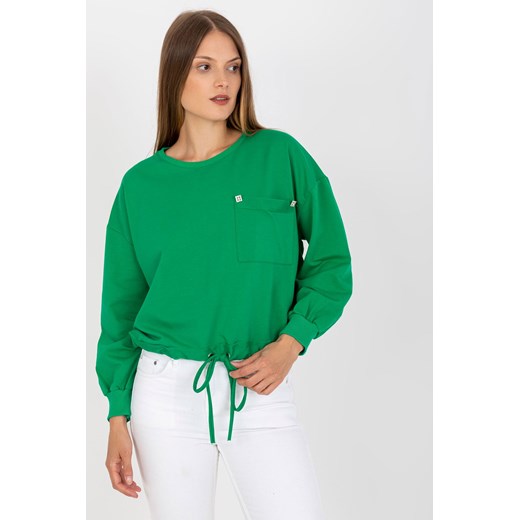 Zielona bluza bez kaptura z kieszenią RUE PARIS ze sklepu 5.10.15 w kategorii Bluzy damskie - zdjęcie 169701050