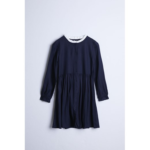 Granatowa sukienka z kołnierzykiem - Limited Edition ze sklepu 5.10.15 w kategorii Sukienki dziewczęce - zdjęcie 169701231
