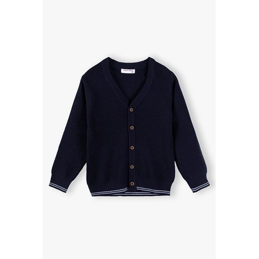 Elegancki dzianinowy sweter dla chłopca na guziki - granatowy ze sklepu 5.10.15 w kategorii Swetry chłopięce - zdjęcie 169701623