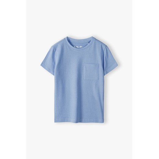 Niebieski t-shirt z miękkiej dzianiny - Lincoln&Sharks ze sklepu 5.10.15 w kategorii T-shirty chłopięce - zdjęcie 169702042