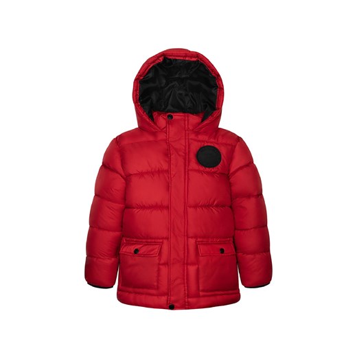 Ocieplany czerwony płaszcz pikowany niemowlęcy z kapturem ze sklepu 5.10.15 w kategorii Kombinezony i kurtki - zdjęcie 169702251