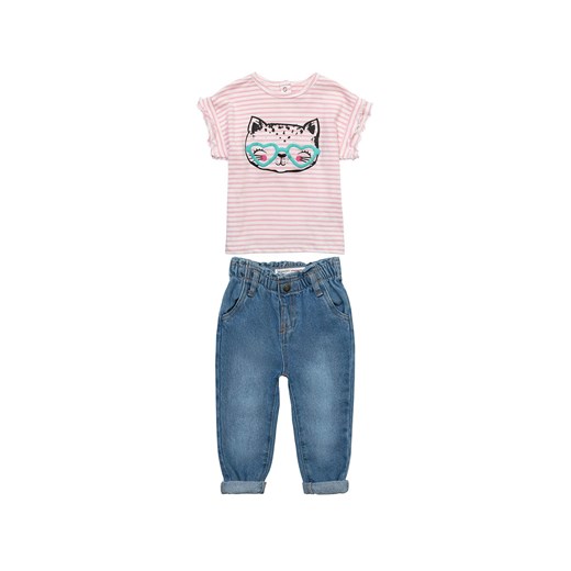 Komplet niemowlęcy- t-shirt i spodnie jeansowe Kotek Minoti 68/74 5.10.15