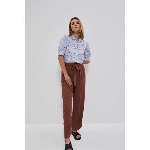 Spodnie klasyczne damskie z wiskozy brązowe ze sklepu 5.10.15 w kategorii Spodnie damskie - zdjęcie 169702474