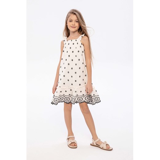 Biała letnia sukienka dziewczęca haftowana ze sklepu 5.10.15 w kategorii Sukienki dziewczęce - zdjęcie 169702580