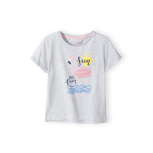 Bluzka szara z krótkim rękawem niemowlęca- Sun and fun ze sklepu 5.10.15 w kategorii Koszulki niemowlęce - zdjęcie 169702581