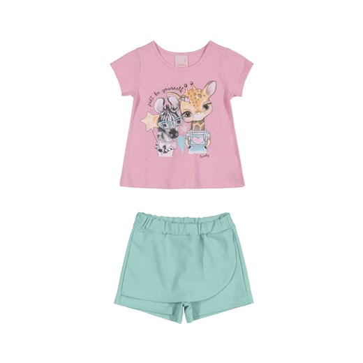 Komplet dziewczęcy t-shirt z żyrafą i spodenki ze sklepu 5.10.15 w kategorii Komplety niemowlęce - zdjęcie 169702631