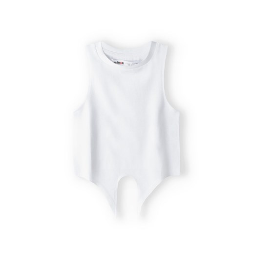Biały top niemowlęcy bawełniany z wiązaniem na przodzie ze sklepu 5.10.15 w kategorii Koszulki niemowlęce - zdjęcie 169702772