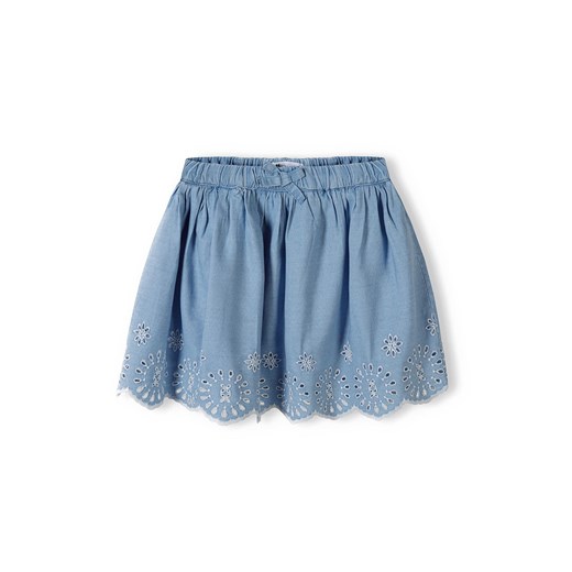 Niebieska spódnica krótka dziewczęca z haftem Minoti 122/128 5.10.15