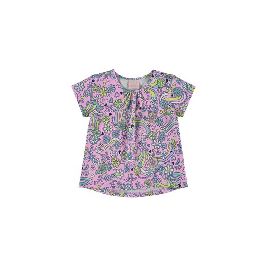 Fioletowy t-shirt dziewczęcy z nadrukiem ze sklepu 5.10.15 w kategorii Bluzki dziewczęce - zdjęcie 169703502