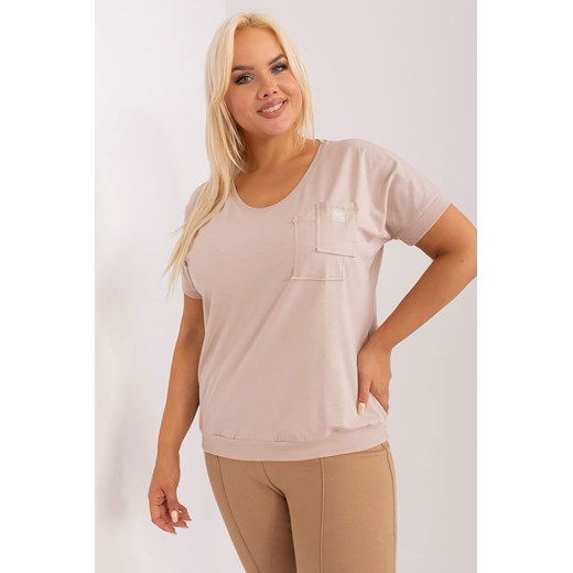 Beżowa damska bluzka plus size na co dzień ze sklepu 5.10.15 w kategorii Bluzki damskie - zdjęcie 169703650