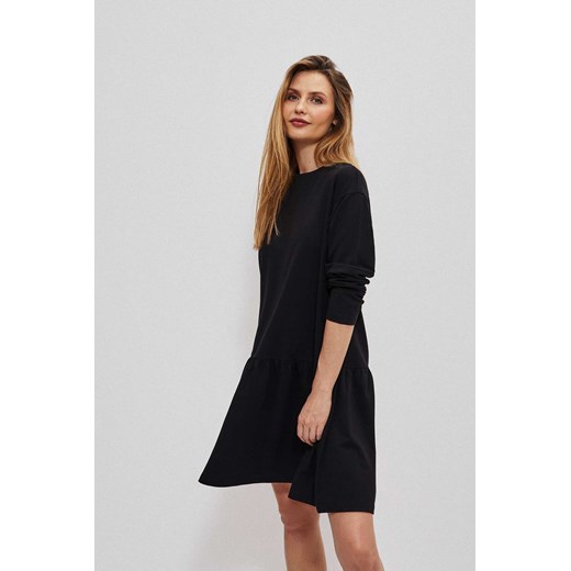 Damska sukienka rozkloszowana z długim rękawem- czarna ze sklepu 5.10.15 w kategorii Sukienki - zdjęcie 169703781