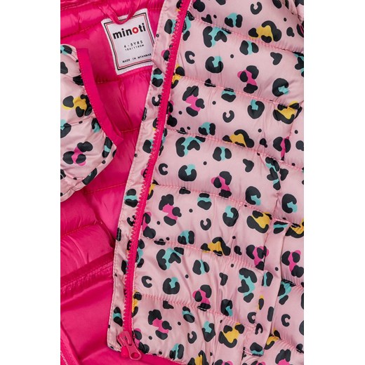 Niemowlęca kurtka różowa ocieplana ze stójką w kolorowe cętki Minoti 80/86 5.10.15 promocja