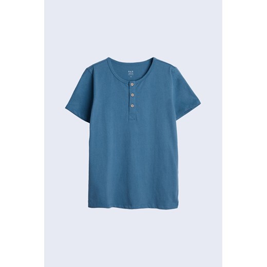Bawełniany t-shirt z guzikami - niebieski - unisex - Limited Edition 152 5.10.15