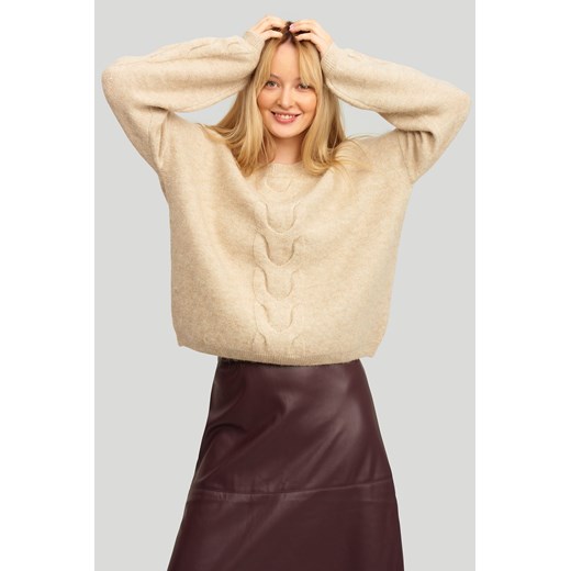 Nierozpinany sweter damski beżowy ze sklepu 5.10.15 w kategorii Swetry damskie - zdjęcie 169704044