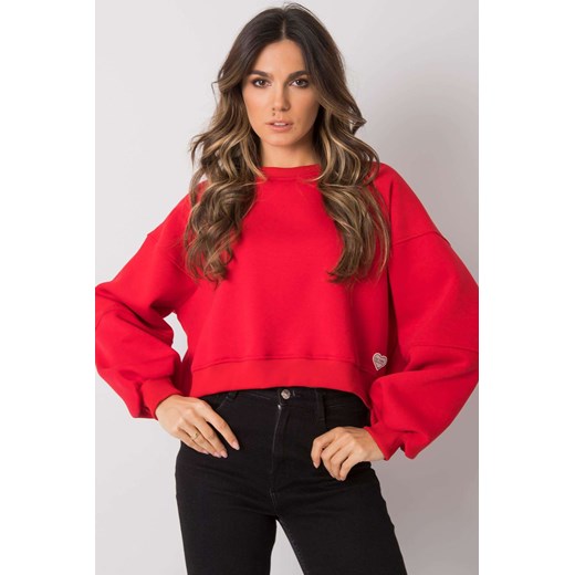 Czerwona bluza damska krótka Yessie RUE PARIS ze sklepu 5.10.15 w kategorii Bluzy damskie - zdjęcie 169704200