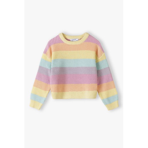 Sweter dziewczęcy w kolorowe poziome paski - 5.10.15. ze sklepu 5.10.15 w kategorii Swetry dziewczęce - zdjęcie 169704263