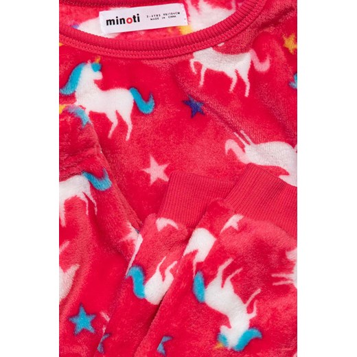 Piżama niemowlęca z długim rękawem czerwona w jednorożce Minoti 86/92 wyprzedaż 5.10.15