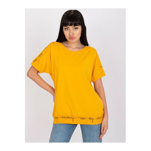 Bluzka damska z krótkim rękawem - żółta ze sklepu 5.10.15 w kategorii Bluzki damskie - zdjęcie 169704304