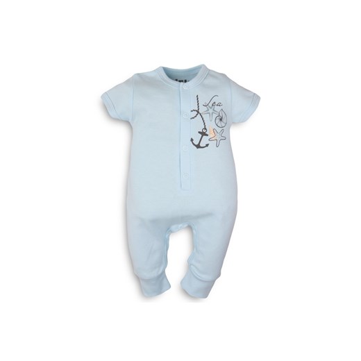 Bawełniany rampers niemowlęcy z nadrukiem - błękitny ze sklepu 5.10.15 w kategorii Pajacyki - zdjęcie 169704361