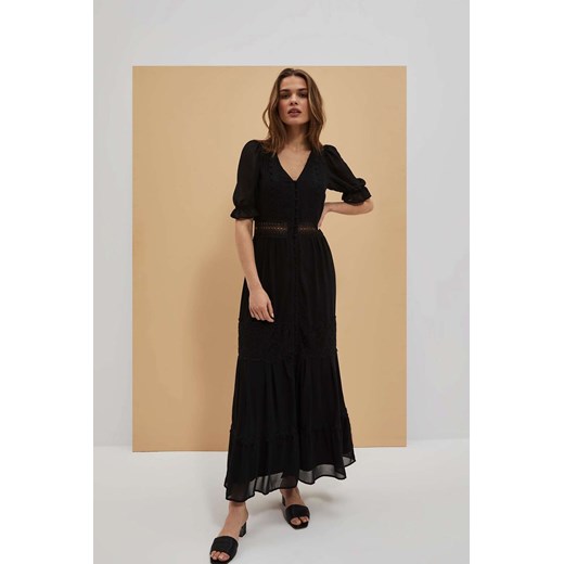 Sukienka długa z krótkim rękawem czarna ze sklepu 5.10.15 w kategorii Sukienki - zdjęcie 169704552