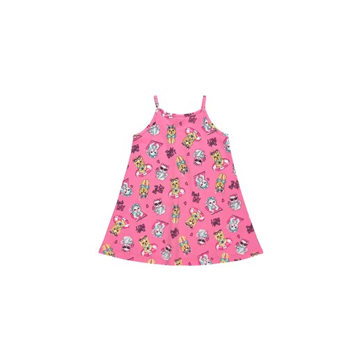 Różowa bawełniana sukienka niemowlęca na ramiączka Bee Loop 74 5.10.15