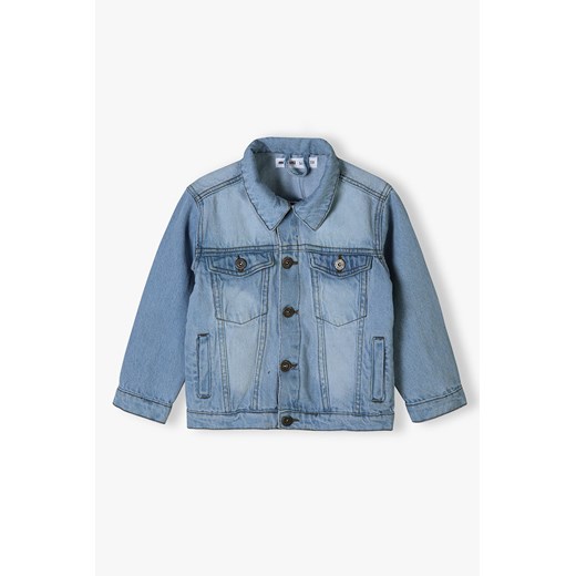 Ciemnoniebieska kurtka jeansowa dla chłopca ze sklepu 5.10.15 w kategorii Kurtki chłopięce - zdjęcie 169704880