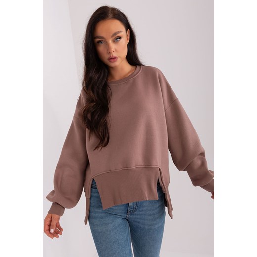 Brązowa bluza damska basic z długim rękawem Ex Moda one size 5.10.15
