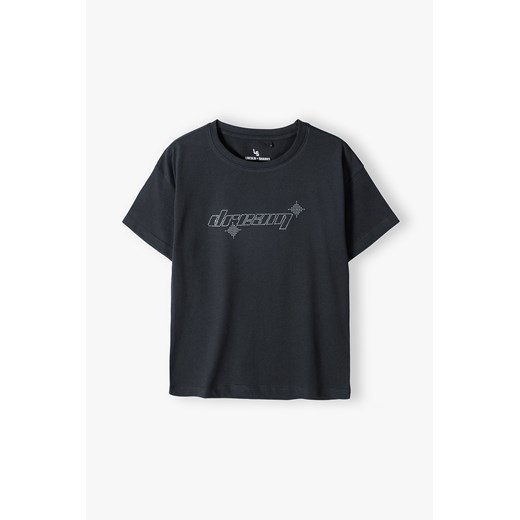 Czarna oversizowa koszulka dziewczęca - Dream ze sklepu 5.10.15 w kategorii Bluzki dziewczęce - zdjęcie 169705543