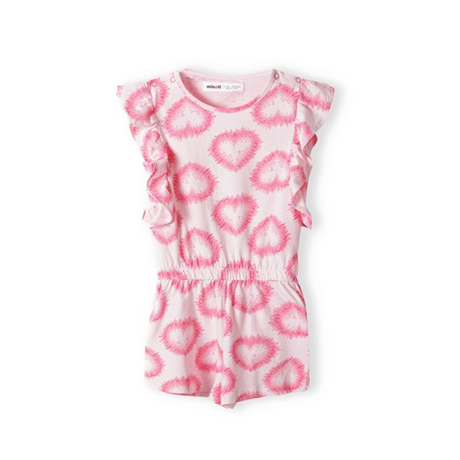 Różowy kombinezon niemowlęcy na lato w serca ze sklepu 5.10.15 w kategorii Kombinezony i kurtki - zdjęcie 169705573
