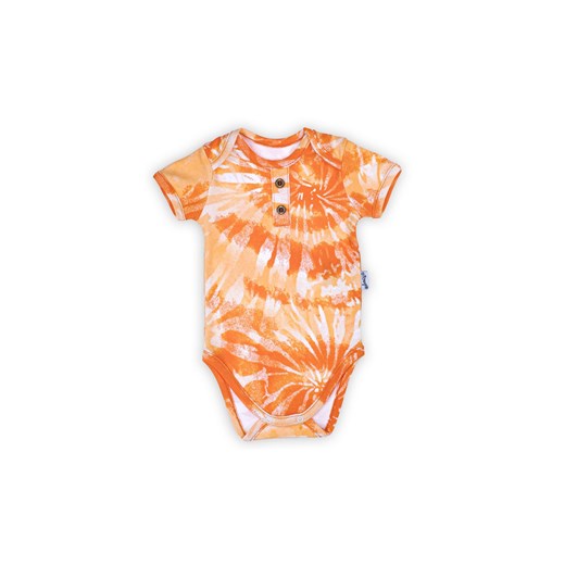 Bawełniane body niemowlęce we wzory pomarańczowe ze sklepu 5.10.15 w kategorii Body niemowlęce - zdjęcie 169705733