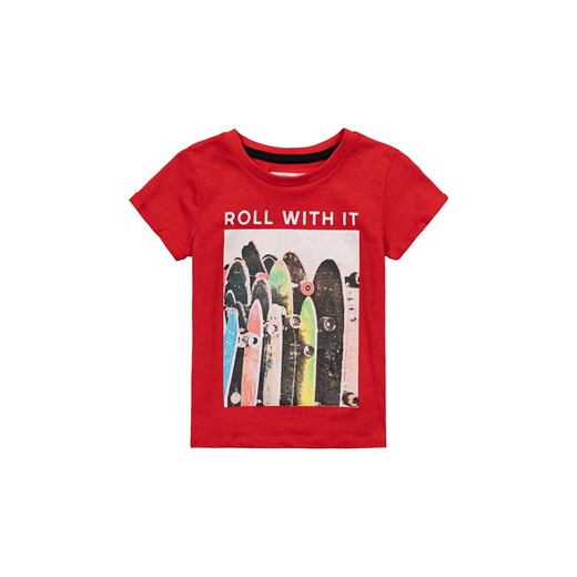 Czerwony t-shirt bawełniany dla chłopca z nadrukiem ze sklepu 5.10.15 w kategorii T-shirty chłopięce - zdjęcie 169705823
